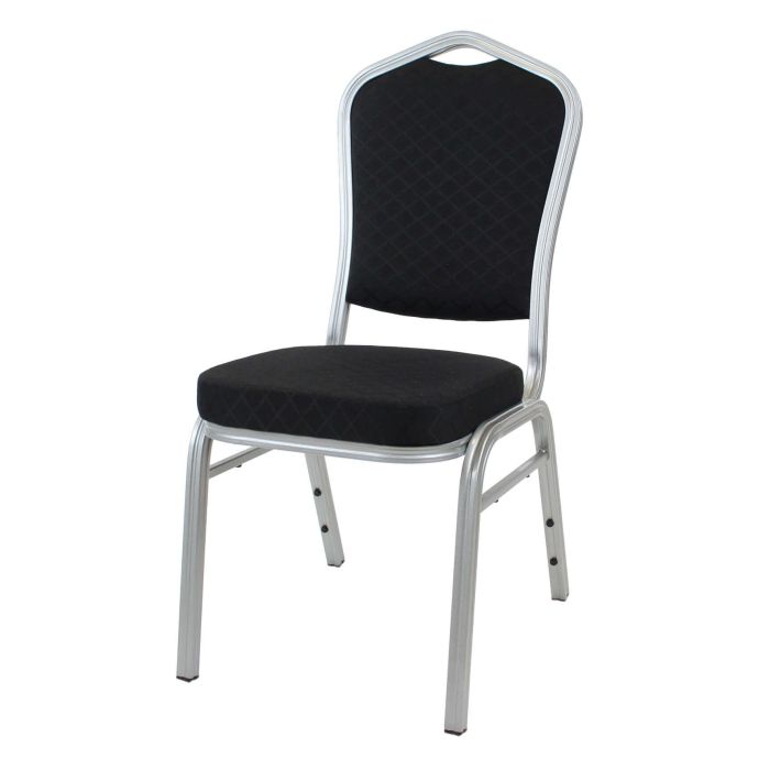 Profile view of black and silver aluminium chair