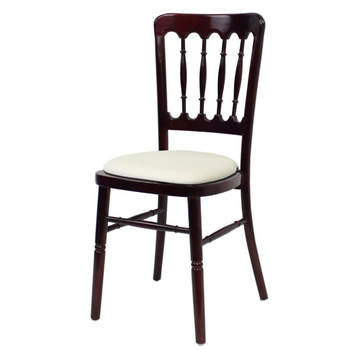Mahogany Cheltenham chair with white faux leather pad