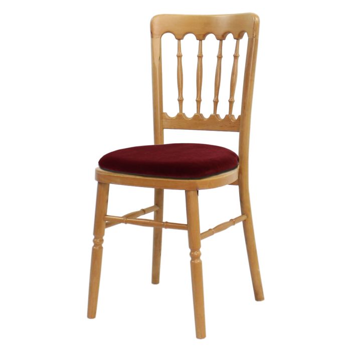 Natural Cheltenham chair with burgundy pad