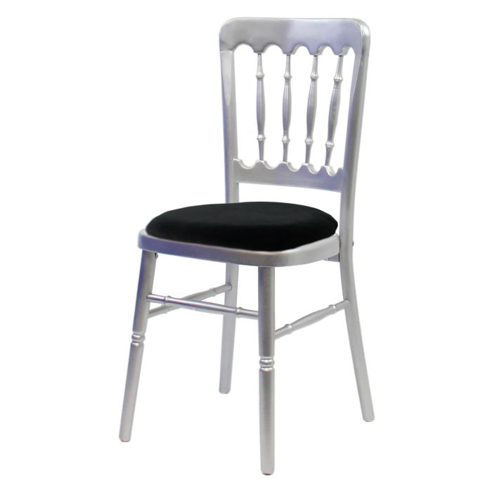Silver Cheltenham chair with black pad