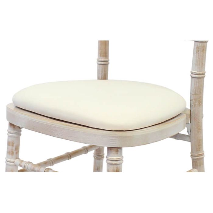 White faux leather seat pad