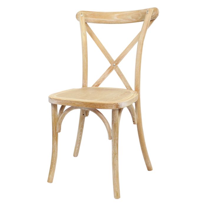 Crossback Stacking Chair Oak Frame Distressed Finish