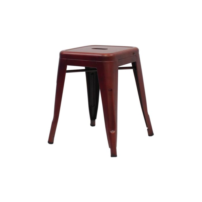 Profile view of copper Tolix low stool