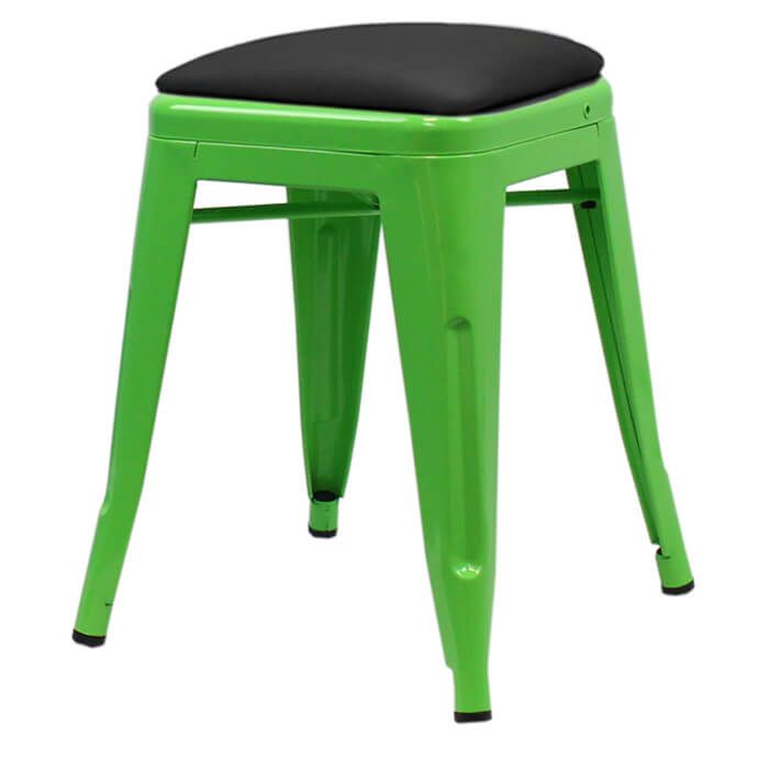 Green Tolix low stool dome seat