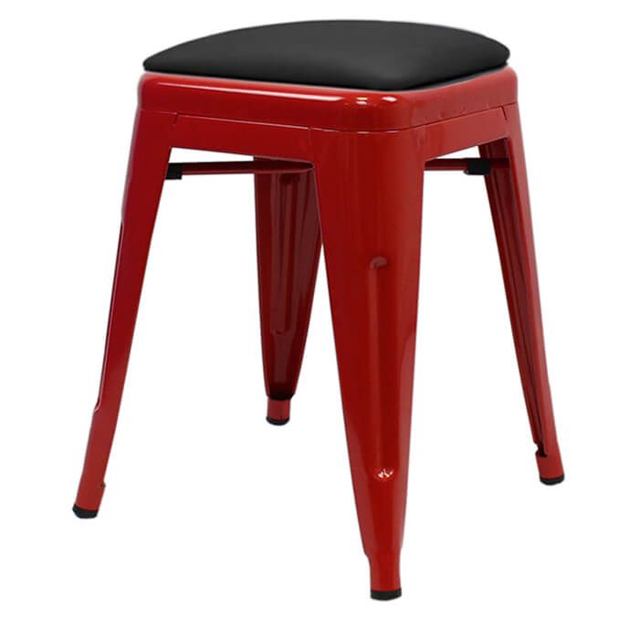Red Tolix low stool dome seat