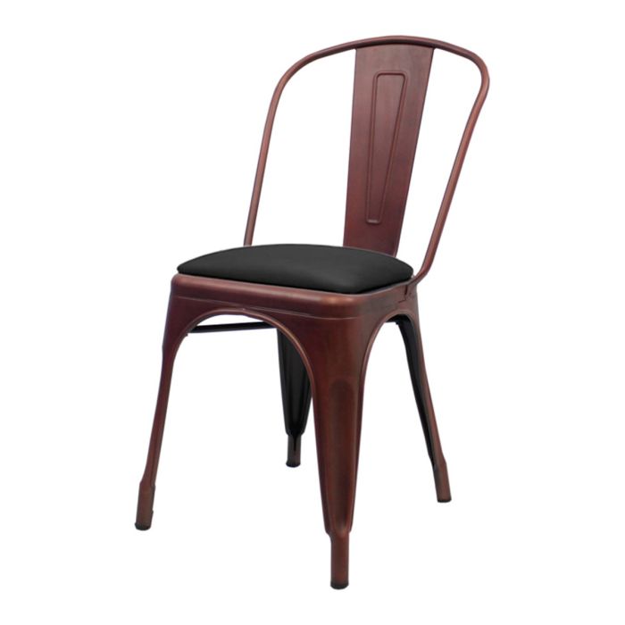 Tolix Style Metal Side Chair with Dome Seat - Copper