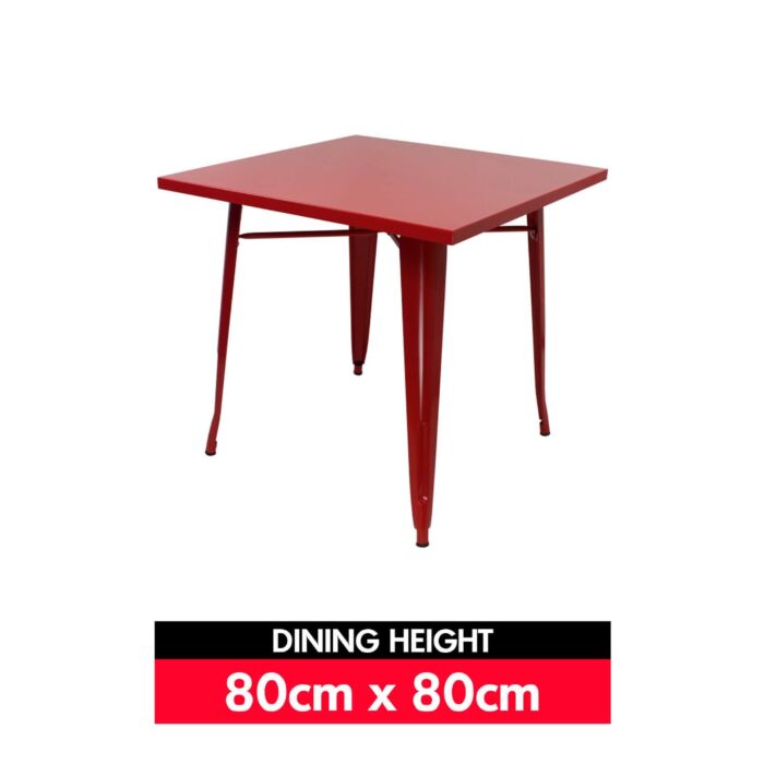 Tolix Dining Table - Gloss Red