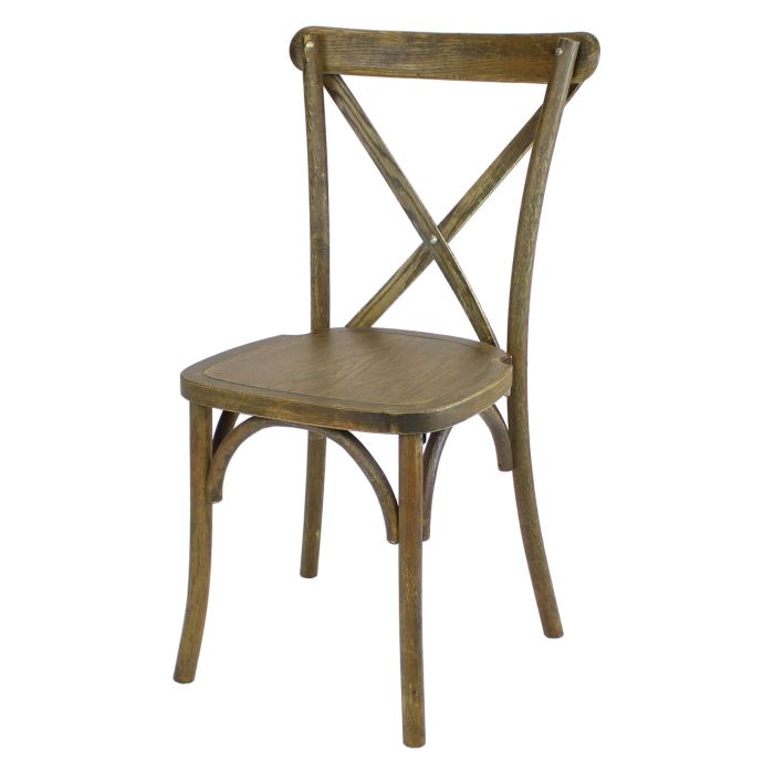 Crossback Stacking Chair Oak Frame Rustic Finish