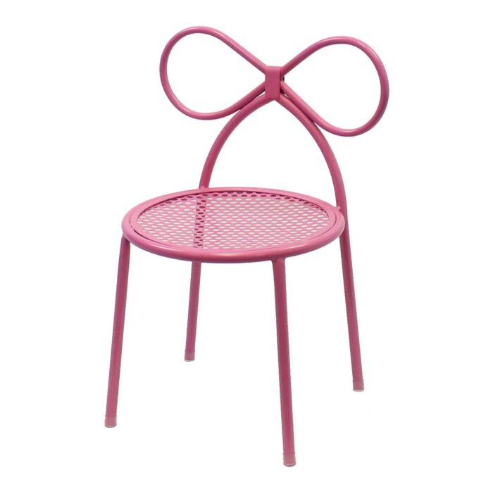 Children's Pink Metal Ribbon Chair