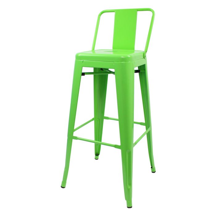 Green Tolix low back bar stool profile