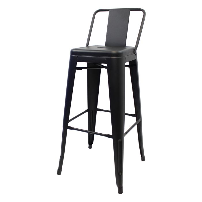 Gun metal grey Tolix bar stool low back profile