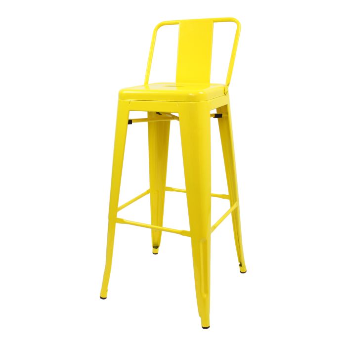 Yellow Tolix low back bar stool profile