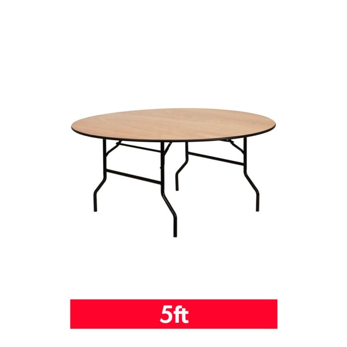 5ft Round Wooden Trestle Table (153cm)