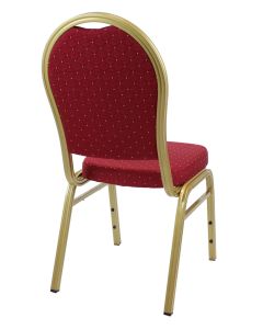 Profile view of red and gold aluminium chair