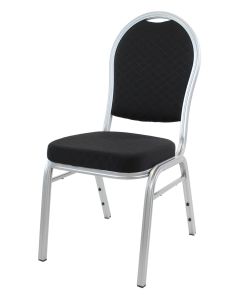 Profile view of black and silver aluminium chair