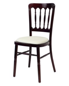 Mahogany Cheltenham chair with white faux leather pad