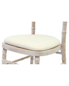 White faux leather seat pad