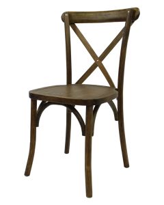 Crossback Stacking Chair Compact Oak Frame Rustic Finish