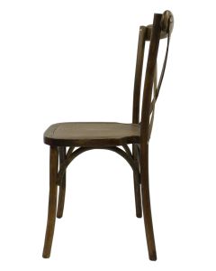 Crossback Stacking Chair Compact Oak Frame Rustic Finish