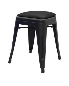 Matte black Tolix low stool dome seat