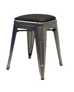 Industrial grey Tolix low stool dome seat