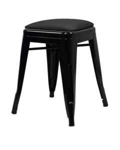 Gloss black Tolix low stool dome seat