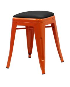 Orange Tolix low stool dome seat