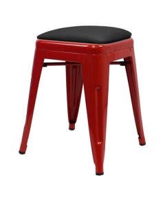 Red Tolix low stool dome seat