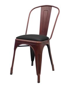 Tolix Style Metal Side Chair with Dome Seat - Copper