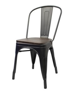 Gun metal Tolix chair oak seat