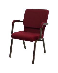 Worship Stacking Church Chair With Arms - Gold Vein Frame Burgundy Fabric