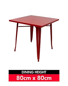 Tolix Dining Table - Gloss Red