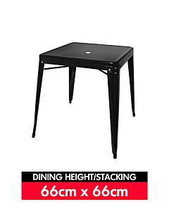 Tolix Square Stacking Dining Table - Gloss Black