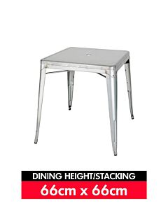 Tolix Square Stacking Dining Table - Industrial Grey