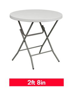 2ft 8in Round Plastic Folding Table (80cm)