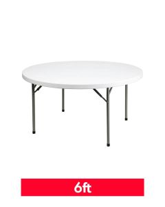 6ft Round Plastic Folding Table (183cm)