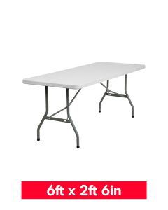 6ft x 2ft 6in Rectangle Plastic Folding Table (183cm x 76cm)