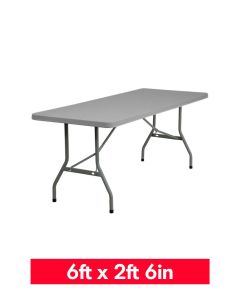 6ft x 2ft 6in Rectangle Plastic Folding Table Grey (183cm x 76cm) 