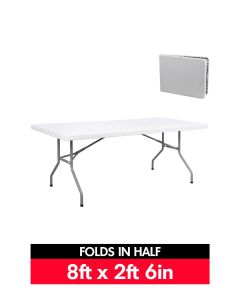 8ft Rectangle Fold Up Plastic Folding Table (244cm x 76cm)