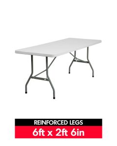 6ft Plastic Folding Table with Reinforced Leg