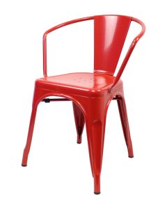 Red Tolix armchair profile