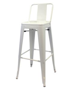 White Tolix bar stool low back profile