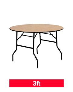 3ft Round Wooden Trestle Table (92cm)