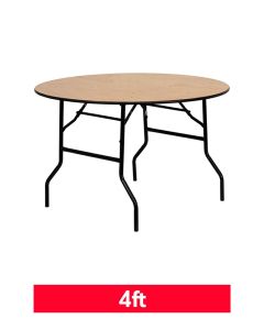 4ft Round Wooden Trestle Table (122cm)