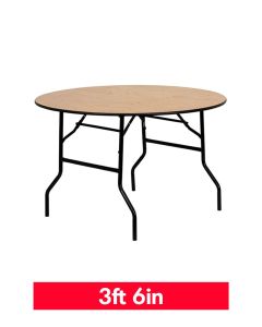 3ft 6in Round Wooden Trestle Table (107cm)