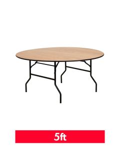 5ft Round Wooden Trestle Table (153cm)