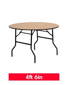 4ft 6in Round Wooden Trestle Table (135cm)