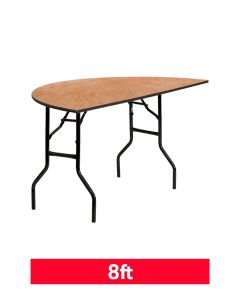 8ft Semi Circle Wooden Trestle Table (244cm)
