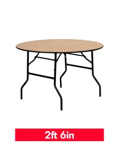 2ft 6in Round Wooden Trestle Table (76cm)